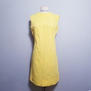 Vintage 60's 70's lemon yellow mod Mad Men sleeveless dress